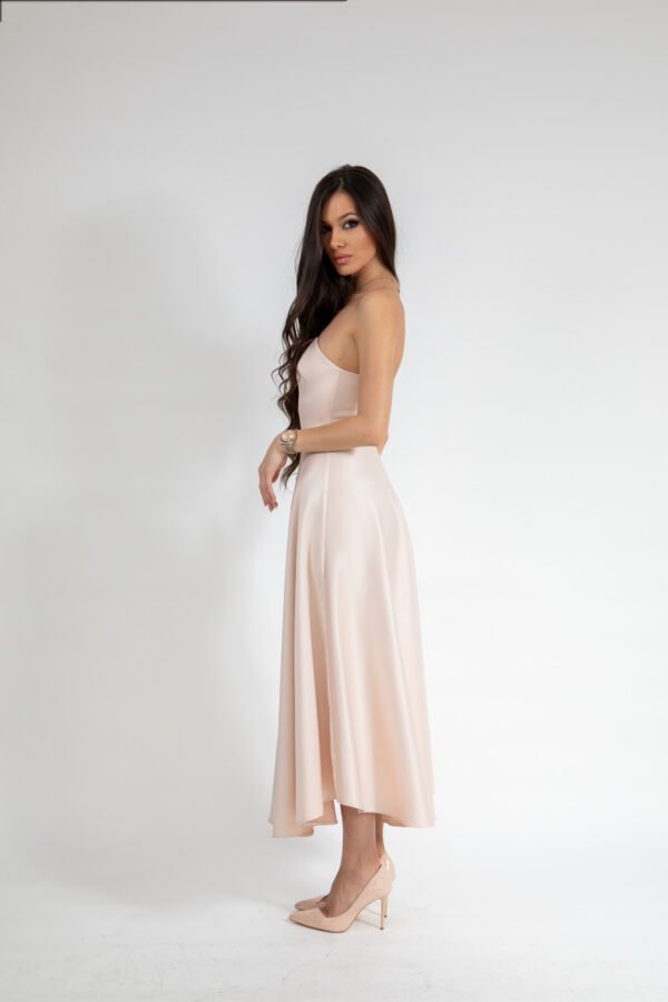 Heart Satin Midi Dress
