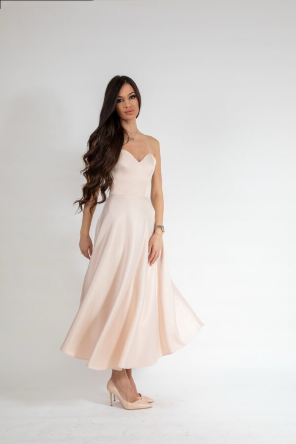 Heart Satin Midi Dress