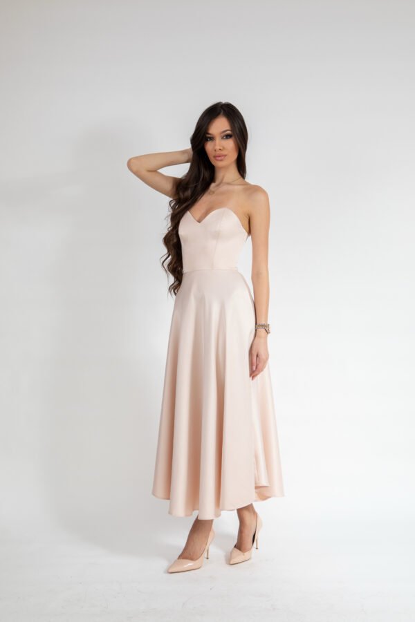 Heart Satin Midi Dress